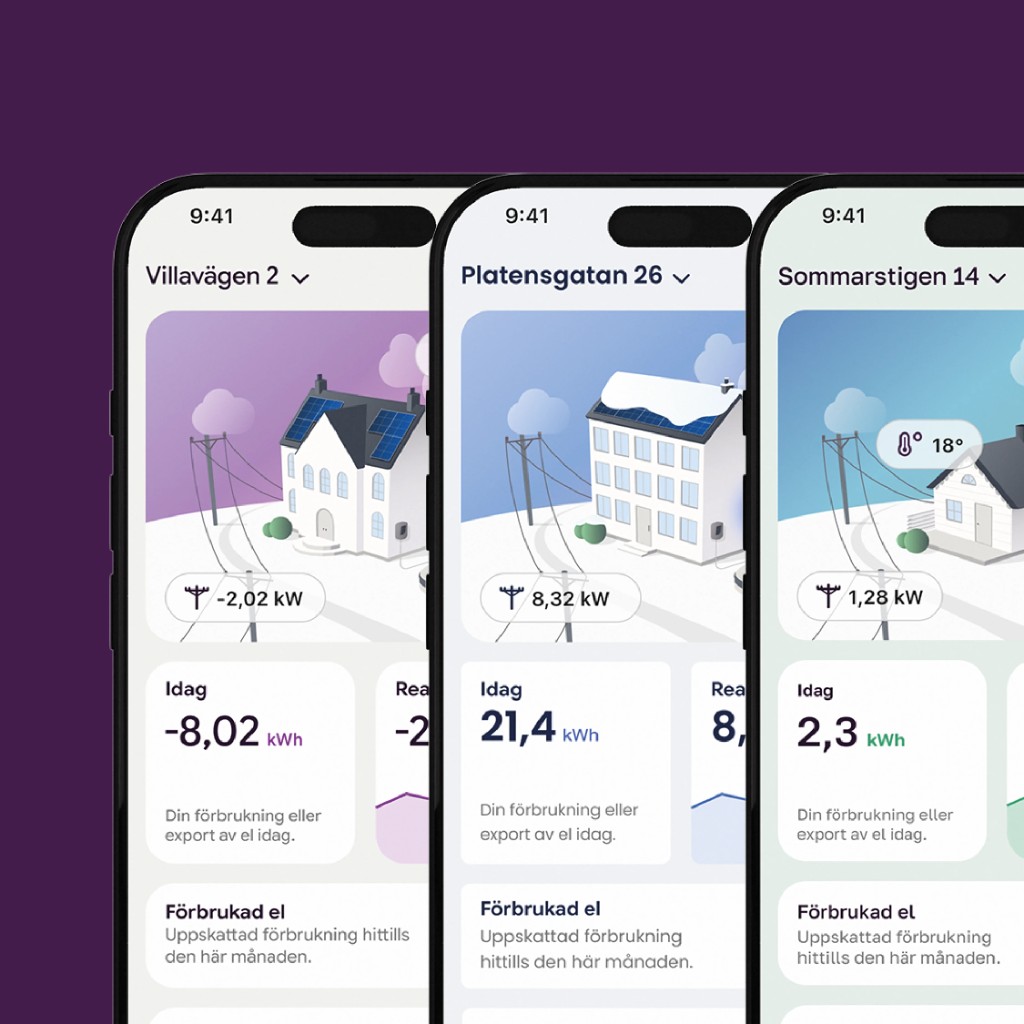 Power App med energibolagets varumärke