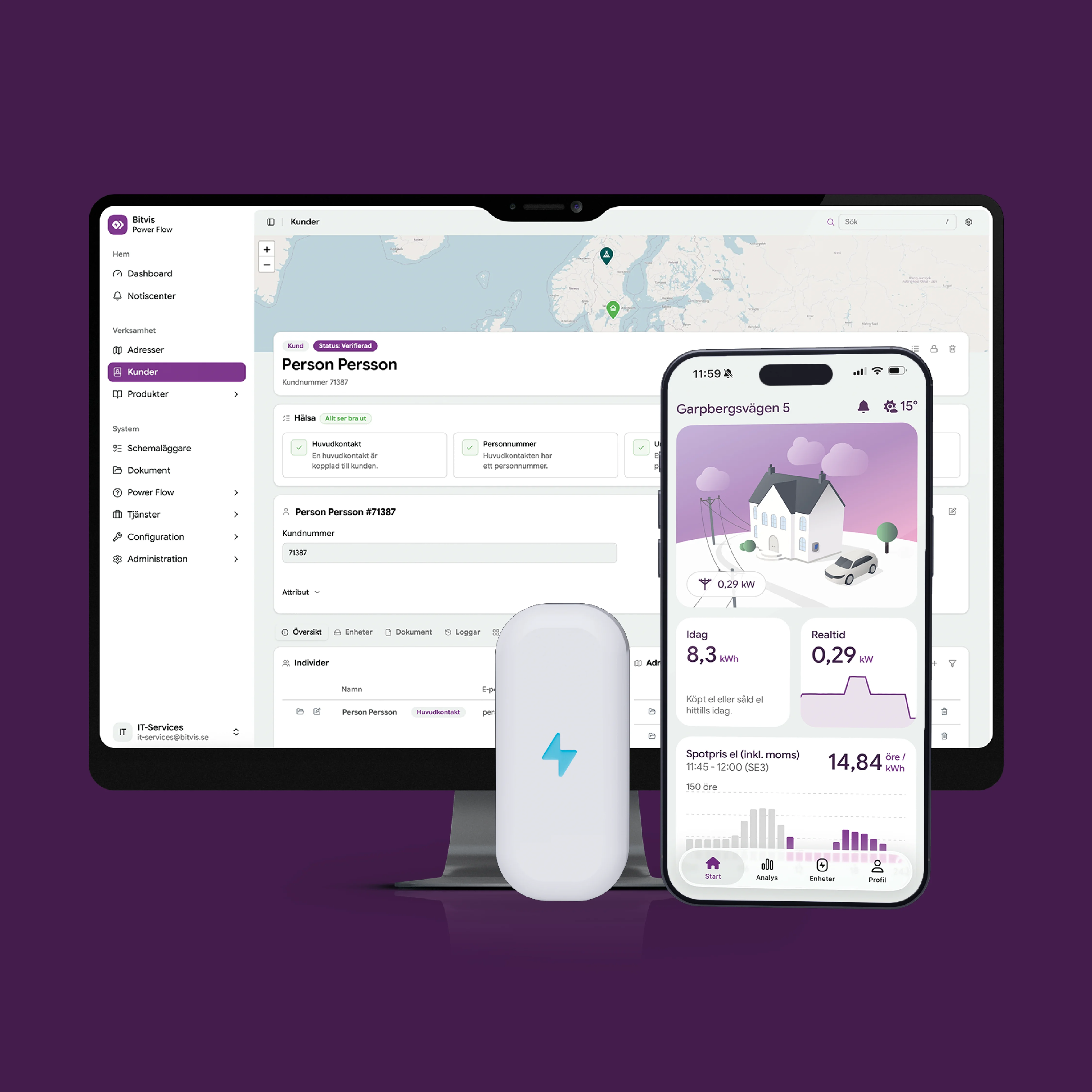 Kundprofil i Dashboard, Power App och Power Hub